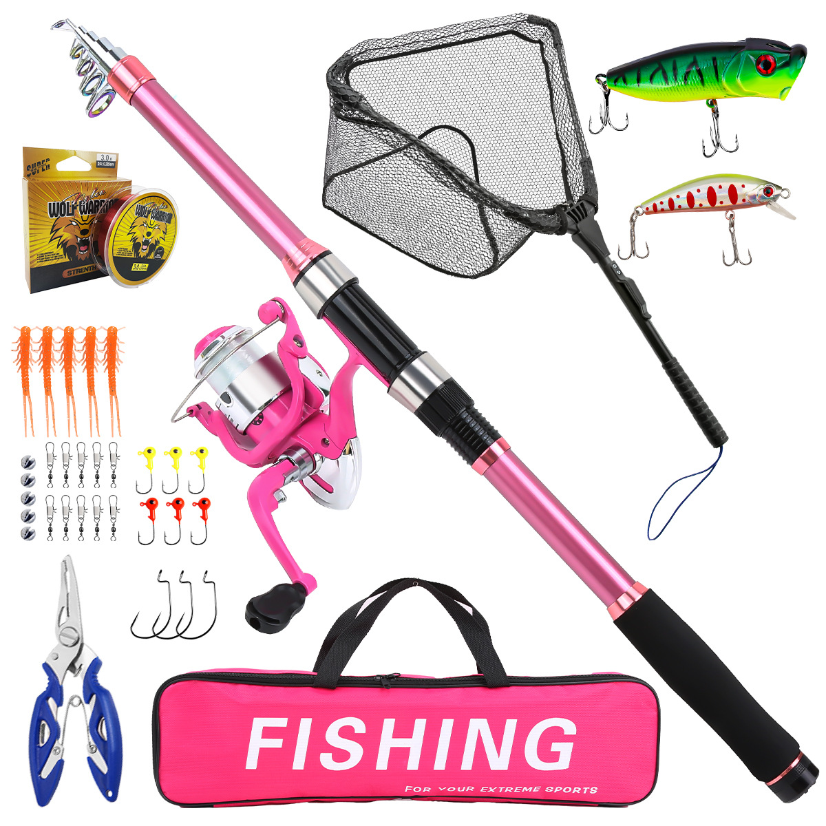 Fishing Pole Set Full Kits Wit - Fishing Equipment Rod ulasan dan harga